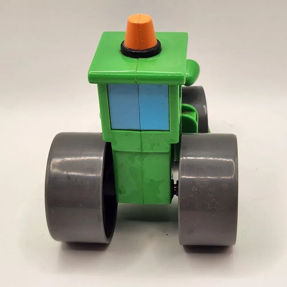 Vtg Bob the Builder Vehicle Green Roley Steamroller Plastic Toy 3.5